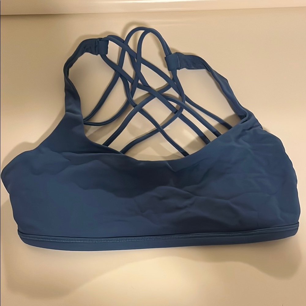 Lululemon Blue Strappy Sports Bra for Active Comfort